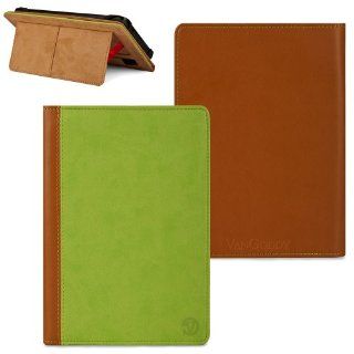 Quality Book Style, Green on Tan Vangoddy Brand Mary Collection Leather  ette Portfolio Cover Cases for All Models of the Samsung Galaxy Note 8.0 8 Inch Android 4.2 tablet: Computers & Accessories