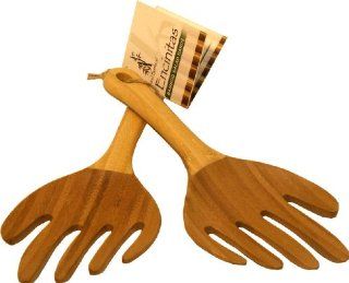 Island Bamboo SH9 9 Inch Salad and Pasta Hands: Kitchen & Dining