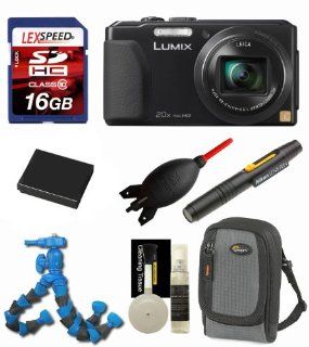 Panasonic Lumix DMC ZS30 ZS30K (Black) + Flexpod + LowePro Case + 16GB Kit : Point And Shoot Digital Camera Bundles : Camera & Photo
