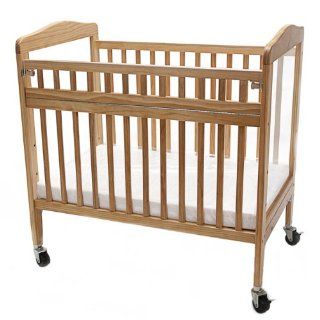 LA Baby Commercial Grade Swing Gate Window Crib, Natural : Portable Cribs : Baby