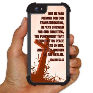 iPhone 5 BruteBoxTM Case   Christian Theme   Isaiah 53:5   2 Part Rubber and Plastic Protective Case: Cell Phones & Accessories