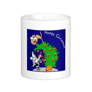Funny Cat and Dog Christmas Mug   personalize it