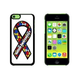 Autism Awareness Ribbon Snap On Hard Protective Case for Apple iPhone 5C   Black: Cell Phones & Accessories