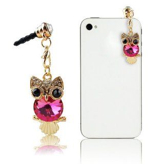 Mavis's Diary Dust Plug earphone Jack Accessories Cute Animal Design with Flexible Head/ Cell Charms / Dust Plug / Ear Jack for Iphone 4 4S 5 5S / Ipad / Ipod Touch / Samsung Galaxy/ Samsung Note Series Other 3.5mm Ear Jack (Hot Pink Owl): Cell Phones 