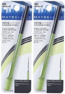 Maybelline Define A Brow Eyebrow Pencil Soft Black 641 : Eyebrow Makeup : Beauty