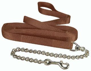 Hamilton 1 Single Thick Nylon Horse Longe Line with Snap 26 Feet with 24" Chain, Brown : Pet Training Leads : Pet Supplies
