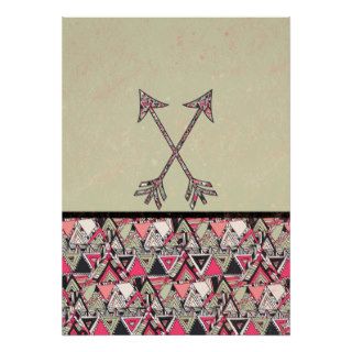 Retro Tribal Arrows Vintage Earth Aztec Pattern Print