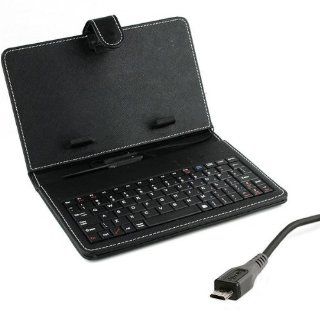 8 inch Universal Tablet PC Leather Case with Keyboard/Holder/Capacitance Stylus for 8" Tablet PC (Micro USB keyboard): Computers & Accessories
