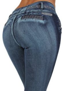 Mitzi Michel D648   Colombian Design Butt lift, Levanta Cola, Skinny Jeans in Washed M. Blue Size 5 at  Womens Clothing store