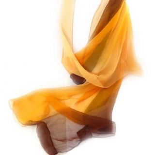 Voile scarf "Scarlett"chocolate orange. at  Womens Clothing store