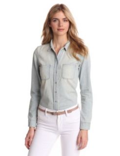 Calvin Klein Jeans Women's Denim Shirt, Light Blue, Small at  Womens Clothing store: Button Down Shirts