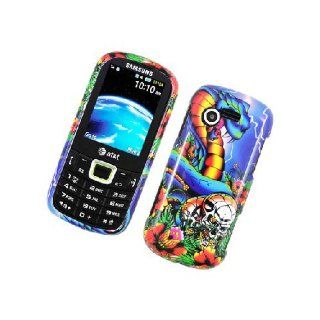 Samsung Evergreen A667 SGH A667 Blue Snake Skull Glossy Cover Case Cell Phones & Accessories