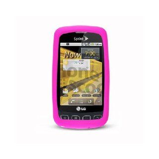 LG Optimus S LS670 Hot Pink Soft Silicone Gel Skin Cover Case Cell Phones & Accessories