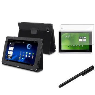 eForCity Compatible with Acer Iconia Tab A500 Black Stand Leather Case Cover Pouch +Screen Protector Guard+Stylus: Computers & Accessories