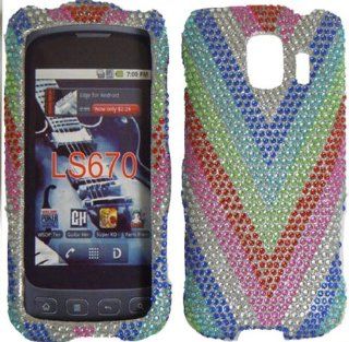 Color Diamond Shpae Full Diamond Bling Case Cover for LG Optimus S U V LS670: Cell Phones & Accessories
