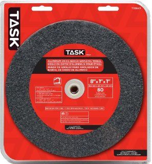 Task Tools T35845 8 Inch by 1 Inch Aluminum Oxide Bench Grinding Wheel, 80 Grit, 1 Inch Arbor: Home Improvement