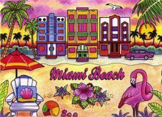 Miami Beach Florida Fridge Collector's Souvenir Magnet 2.5" X 3.5": Kitchen & Dining