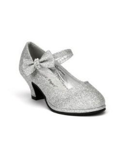 Little Angel Tasha 685E Glitter Bow Mary Jane Pump (Toddler/Little Girl /Big Girl)   Silver (Size: Toddler 9): Shoes