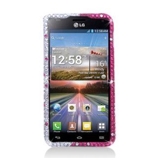 Aimo LGLS970PCLDI685 Dazzling Diamond Bling Case for LG Optimus G LS970   Retail Packaging   Pink Divide: Cell Phones & Accessories