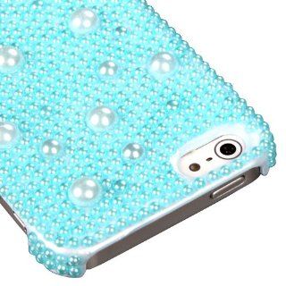 MYBAT IPHONE5HPCBKPRLDM703WP Premium Pearl Diamante Case for iPhone 5   1 Pack   Retail Packaging   Baby Blue: Cell Phones & Accessories