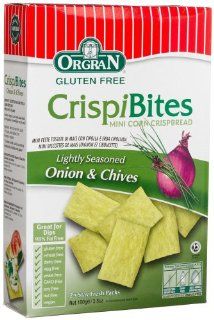 OrgraN CrispiBites Mini Corn Crispbreads, Onion & Chives, 3.5 Ounce Boxes (Pack of 8) : Crackers : Grocery & Gourmet Food