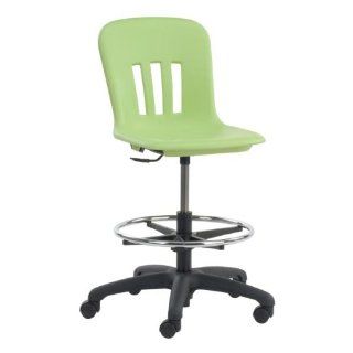 Height Adjustable Lab Stool with Steel Frame Seat Color: Chocolate, Caster Type: Glide Pack (5), Frame: Char Black   Step Stools