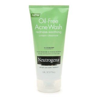 Neutrogena Oil Free Acne Wash, Redness Soothing Cream Cleanser 6 fl oz (177 ml): Health & Personal Care