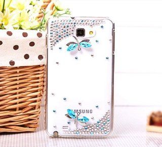 Dragonfly Bling 3d Diamond Crystal Hard Back Cover Case for Samsung Galaxy Note 1 N7000 I9220 I717: Cell Phones & Accessories