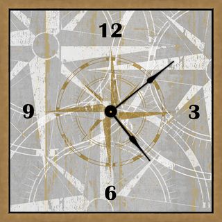 20 X 20 inch Gold Compass Art Clock