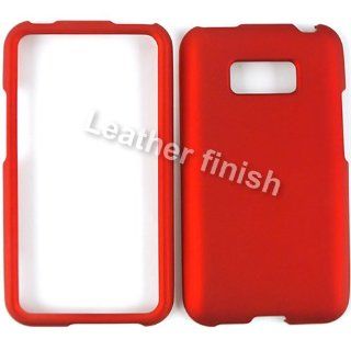 ACCESSORY HARD RUBBERIZED CASE COVER FOR LG OPTIMUS ELITE / OPTIMUS M+ LS 696 DEEP RED: Cell Phones & Accessories
