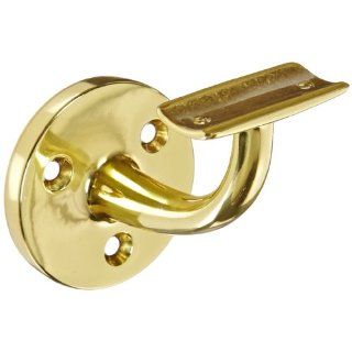 Rockwood 702.3 Brass Hand Rail Bracket with Fasteners for Wood Rail, 2 13/16" Diameter Base, 3 1/2" Projection, Polished Clear Coated Finish: Industrial Hardware: Industrial & Scientific
