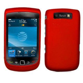 Hard Plastic Snap on Cover Fits RIM Blackberry 9800 9810 Torch, Torch 4G Solid Red (Rubberized) AT&T: Cell Phones & Accessories