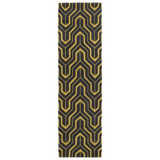 Cosmopolitan Gold/charcoal Hand tufted Wool Rug (23 X 8)