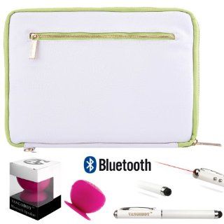 Faux Leather Carrying Bag Sleeve Case For Dell Venue 11 Pro Windows 8 Tablet + HD Noise Filter Earphones Handsfree + Stylus Pen w/ Laser Pointer: Computers & Accessories