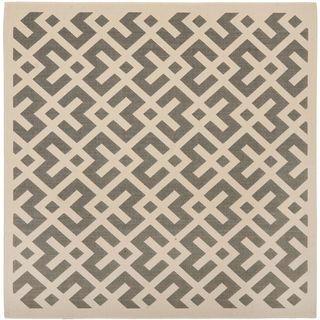 Safavieh Indoor/ Outdoor Courtyard Gray/ Bone Polypropylene Rug (4 Square)