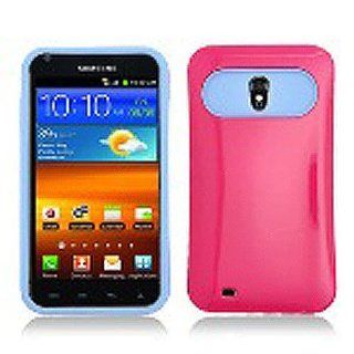 Hot Pink Blue Hard Soft Gel Dual Layer Cover Case for Samsung Galaxy S2 S II Sprint Boost Virgin SPH D710 Epic Touch 4G: Cell Phones & Accessories