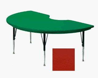 Kidney Shaped Plastic Activity Table with Standard Legs Color: Red : Office Environment Tables : Office Products