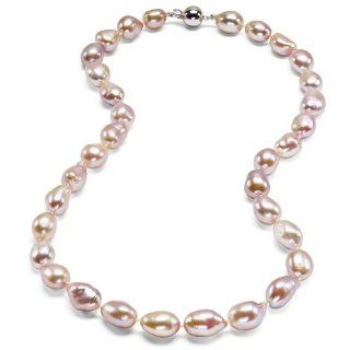 HinsonGayle AAA Handpicked 10 11mm Ultra Iridescent Naturally Pink Baroque Cultured Freshwater Pearl Necklace (Extreme Baroque Collection) (Sterling Silver, 18"): HinsonGayle: Jewelry