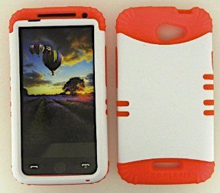Cell Phone Skin Case Cover For Htc One X S720e Non Slip White    Orange Rubber Skin + Hard Case: Cell Phones & Accessories