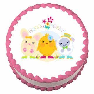 1/4 Sheet ~ Happy Easter Friends ~ Edible Image Cake/Cupcake Topper!!!: Grocery & Gourmet Food
