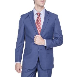 Mens Modern Fit Blue Birds eye 2 button Suit