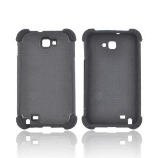 For Samsung Galaxy Note Black Perforated Dual Layer Hard Silicone Case Cover: Cell Phones & Accessories