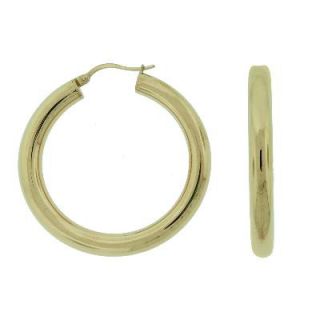 40mm Polished Yellow Ion Plated Stainless Steel Hoop Earrings   Zales