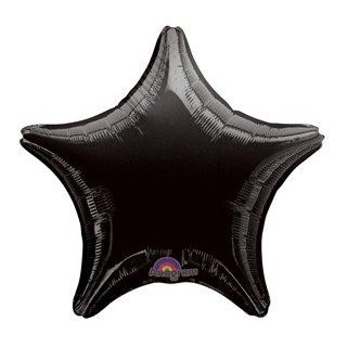 BLACK STAR (1) 19" Bright METALLIC Shiny MYLAR Balloon: Health & Personal Care
