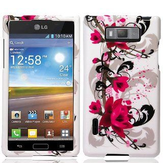Pink White Flower Hard Cover Case for LG Splendor US730: Cell Phones & Accessories