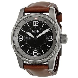 Oris Big Crown Timer Black Dial Brown Leather Automatic Mens Watch 735 7660 4264LS: Oris: Watches