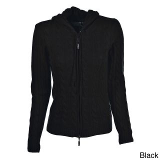 Luigi Baldo Luigi Baldo Womens Italian Cashmere Hooded Sweater Black Size S (4 : 6)