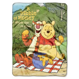 Northwest Company Winnie The Pooh Sweet Snack Royal Plush Raschel Throw Blanket Multi Size Twin