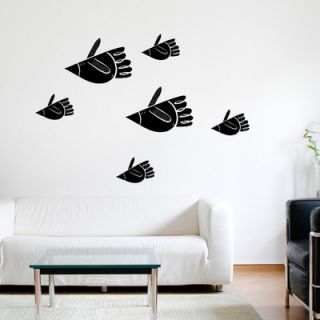 ADZif Spot Bird Fish Wall Decal S3344R Color: Black
