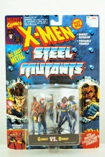 Gambit Vs. Bishop Die cast Metal Action Figures   Marvel Comics X Men Steel Mutants: Toys & Games